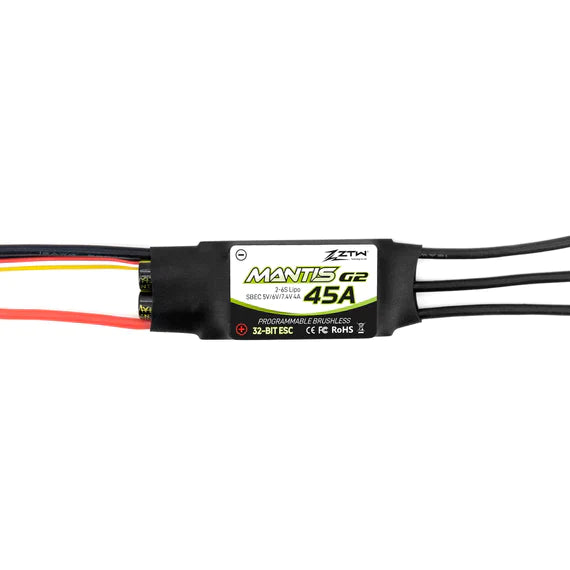 ZTW Mantis 45A SBEC G2 Brushless 32-Bit ESC for Airplane and Wing