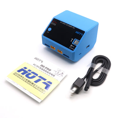 HOTA D6 PRO Dual Charger 1-6S AC200W/DC650W 15A w/ Wireless Cellphone Charging - Pyro Blue