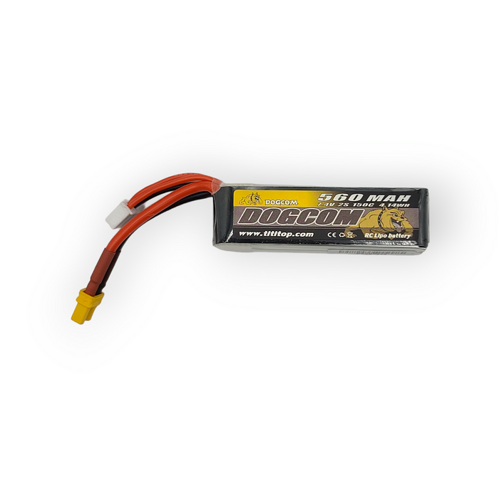 DOGCOM 560mAh 2S 7.4V 150C LiPo Battery - XT30