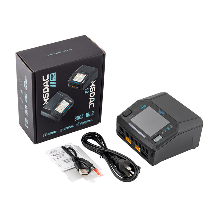 ToolkitRC M6DAC Pro 1-6S AC 300W DC 800W 16Ax2 Battery Charger - XT60