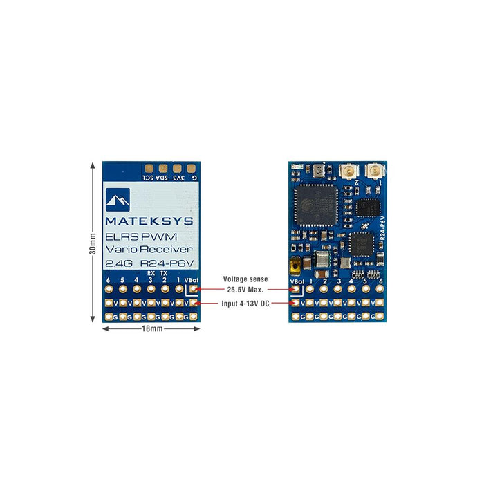 MATEK ELRS-R24-P6V ExpressLRS 2.4GHZ PWM Vario Receiver