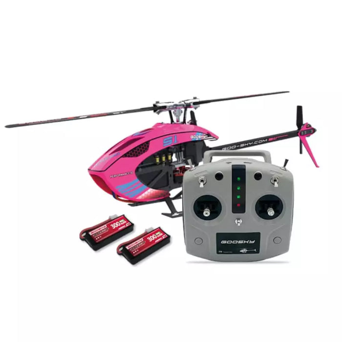 Goosky S1 RTF Version (Mode 2) 3D Flybarless Dual Brushless Motor Direct-Drive RC Helicopter - PINK