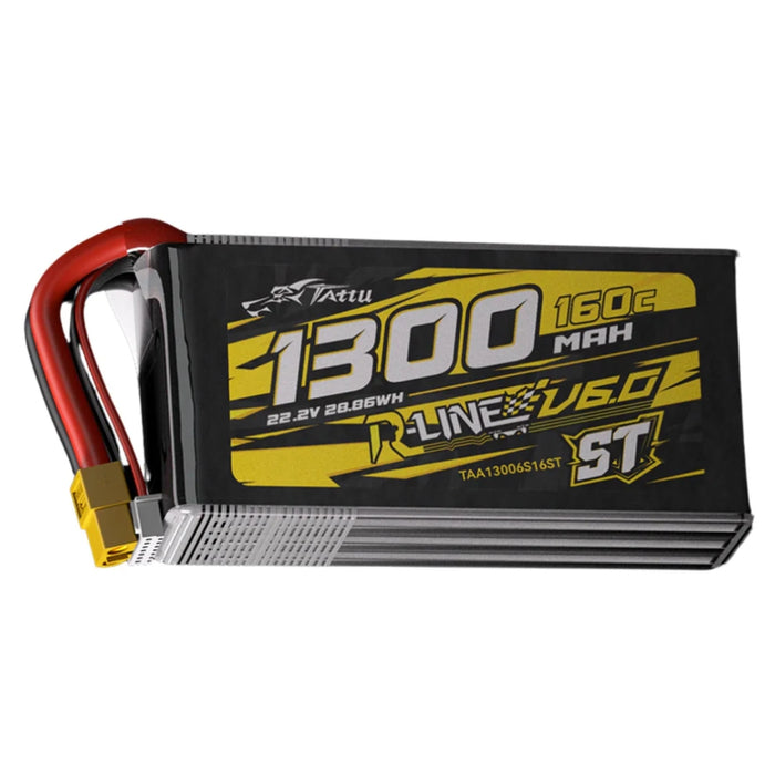 Tattu R-Line Version 6.0 1300mAh 22.2V 160C 6S1P Lipo Battery - XT60