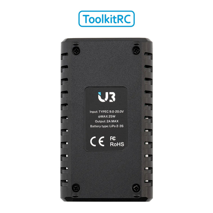 ToolkitRC U3 25W 2.0A USB-C 2-3S High-Speed Balance Lipo Charger