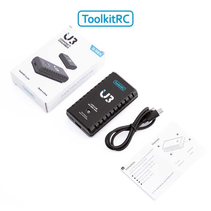 ToolkitRC U3 25W 2.0A USB-C 2-3S High-Speed Balance Lipo Charger