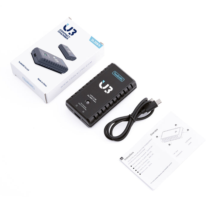 ToolkitRC U3 38W 3.0A USB-C 2-3S High-Speed Balance Lipo Charger