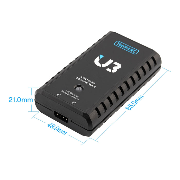 ToolkitRC U3 38W 3.0A USB-C 2-3S High-Speed Balance Lipo Charger
