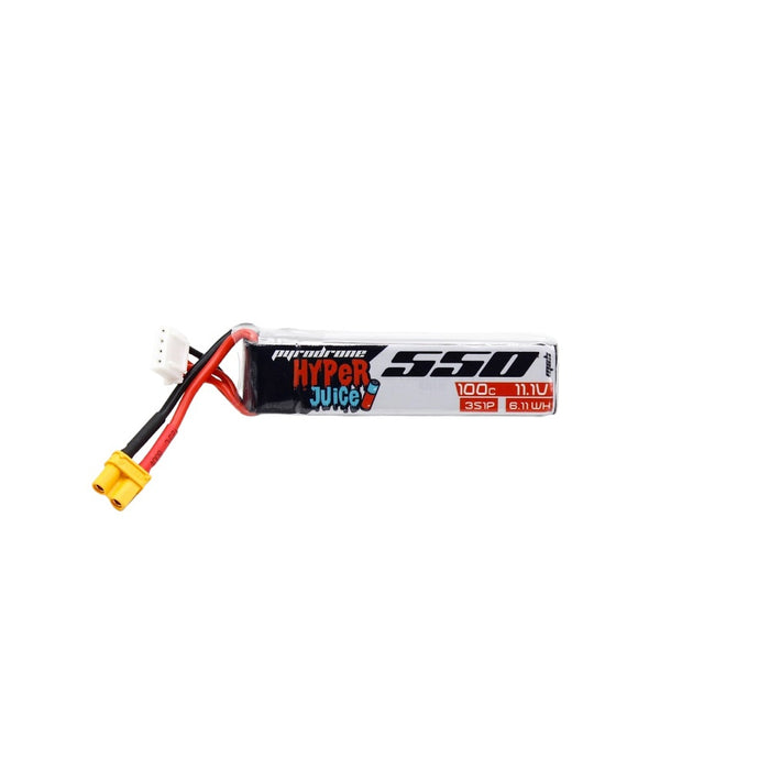 Pyrodrone Hyperjuice 550mAh 11.1V 3S 100C Lipo Battery - XT30