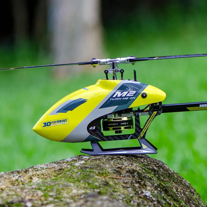 OMPHobby M2 EVO RTF 3D Flybarless Dual Brushless Motor Direct-Drive RC Helicopter - YELLOW