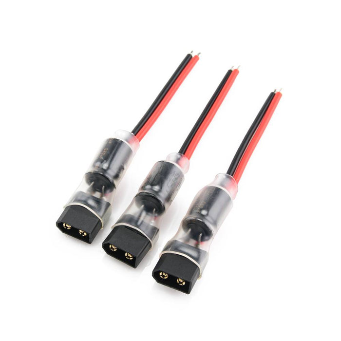 Black XT60 Lipo Pigtail w/ 35V 680uF Capacitor 16AWG (3pcs)