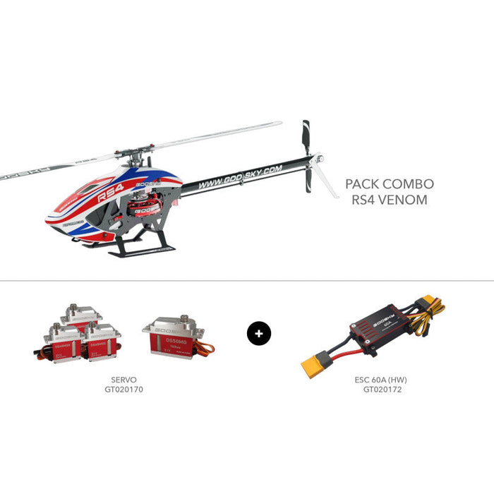 Goosky Legend RS4 Venom Edition PNP Electric Helicopter COMBO (Unassembled) - WHITE