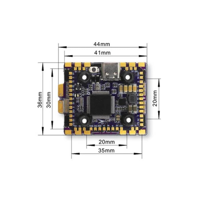 Flycolor Raptor TR20 Mini Stack - F722 Flight Controller 60A 3-6S BLHeli32 4in1 ESC - 20x20mm