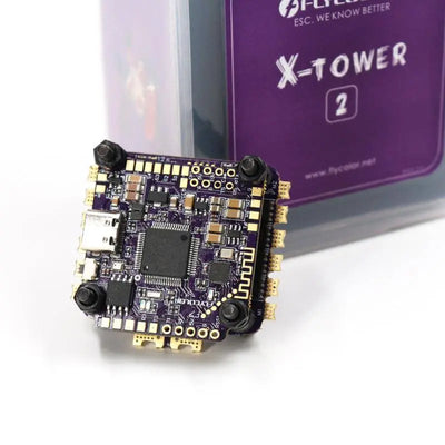 Flycolor X-Tower 2 F7 Flight Controller Stack w/ Bluetooth LED 60A 3-6S BLHeli32 4in1 ESC - 30x30mm