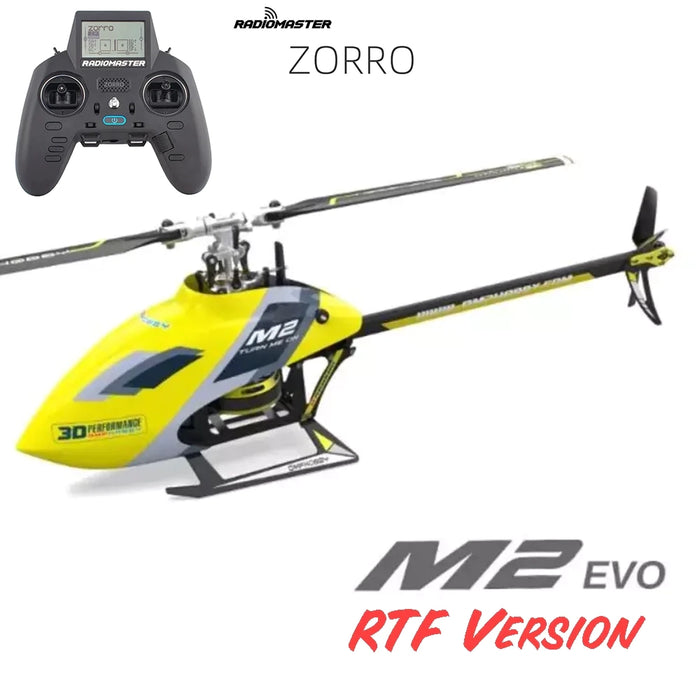 OMPHobby M2 EVO RTF 3D Flybarless Dual Brushless Motor Direct-Drive RC Helicopter - YELLOW