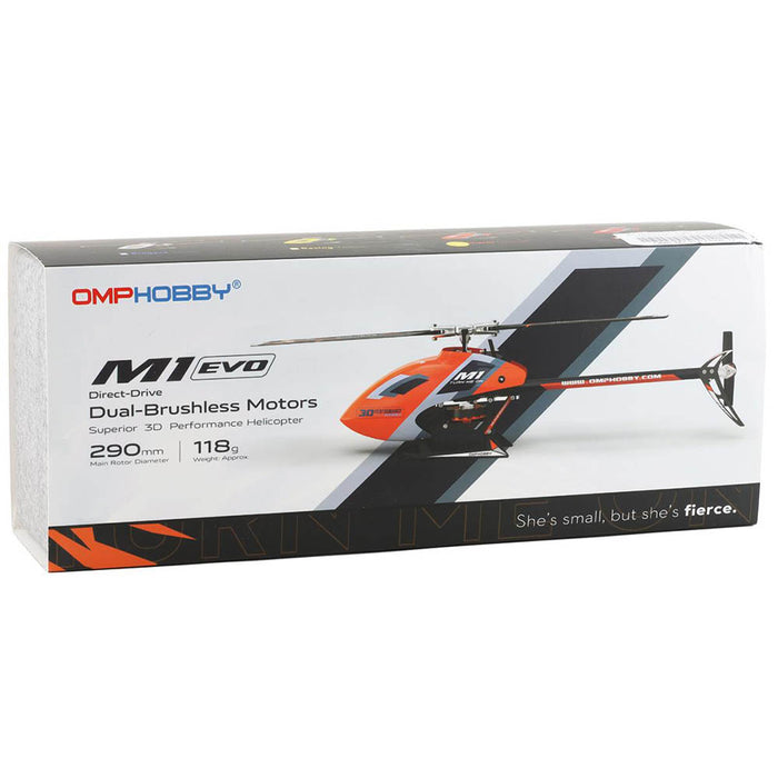 OMPHobby M1 EVO BNF (OMP Protocol) 3D Flybarless Dual Brushless Motor Direct-Drive RC Helicopter - ORANGE