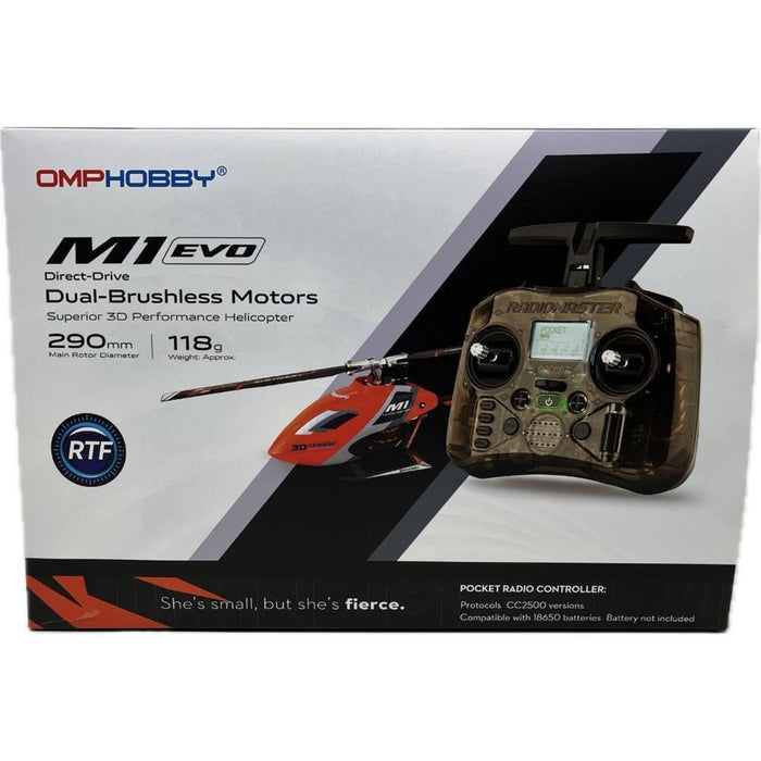 OMPHobby M1 EVO RTF 3D Flybarless Dual Brushless Motor Direct-Drive RC Helicopter - RED