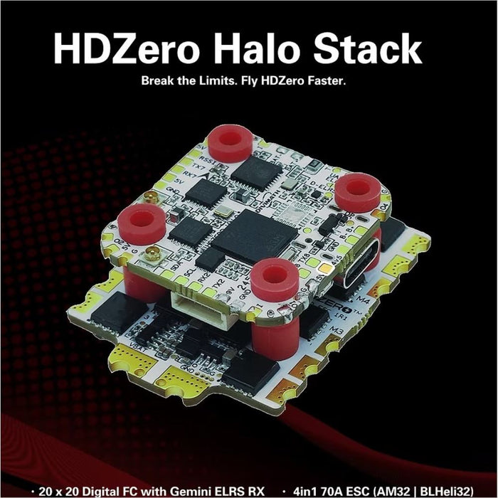 HDZero Halo Stack H7 Flight Controller and 70A 3S-8S 4IN1 ESC 20x20mm - Choose Version