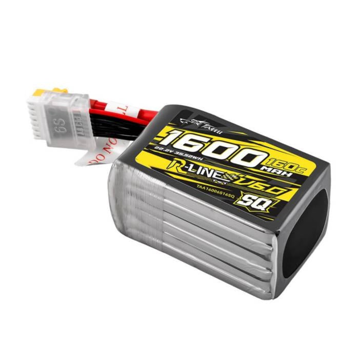 Tattu R-Line Version 6.0 1600mAh 6S 22.2V 160C SQ Lipo Battery Pack - XT60