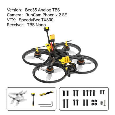 SpeedyBee Bee35 Analog 6S 3.5" CineWhoop Drone with TX800 VTX and RunCam Phonix SE Camera - Choose Receiver