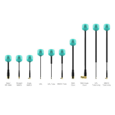 Foxeer 5.8G Lollipop 4 Plus 2.6dBi Omni Antenna 2pcs - Right Angle MMCX 165mm LHCP Teal