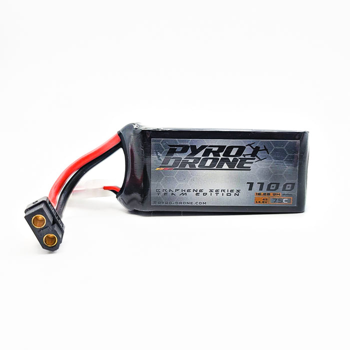 Pyrodrone Graphene 1100mAh 4S 14.8V 75C Lipo Battery - XT60