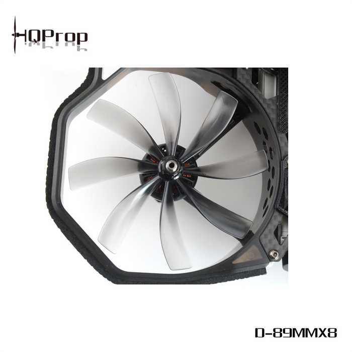 HQProp Duct-89MMX8 for Cinewhoop Grey (2CW+2CCW)-Poly Carbonate