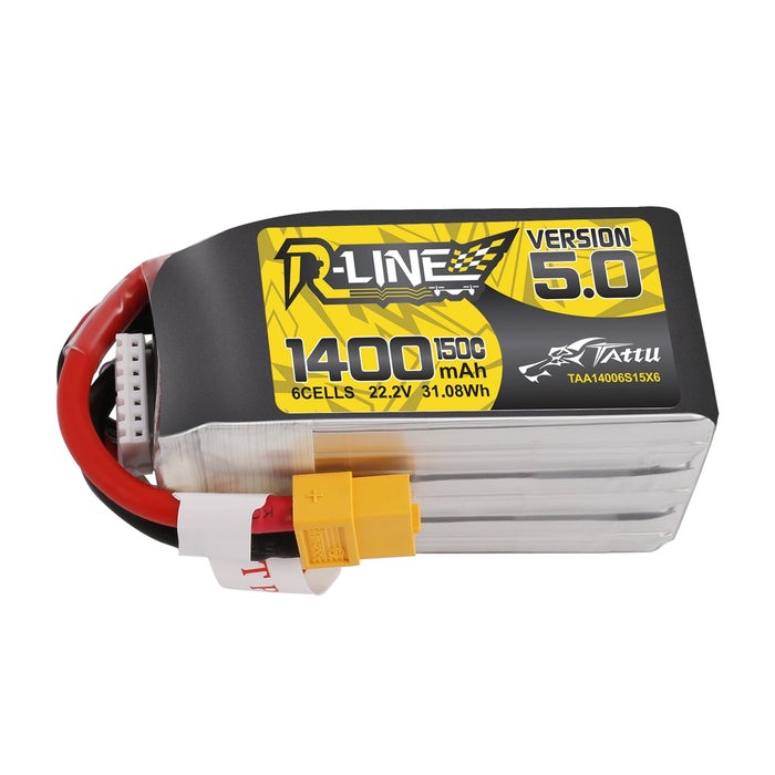 Tattu R-Line Version 5.0 1400mAh 22.2V 150C 6S1P Lipo Battery - XT60