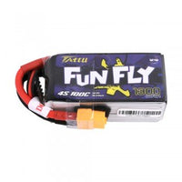 Tattu FunFly 14.8V 4S 1300mAh 100C LiPo Battery - XT60