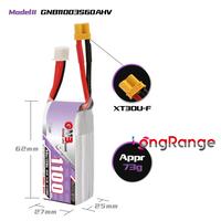 Gaoneng GNB 1100mAh 3S 11.4V 60C/120C Lipo Battery XT30