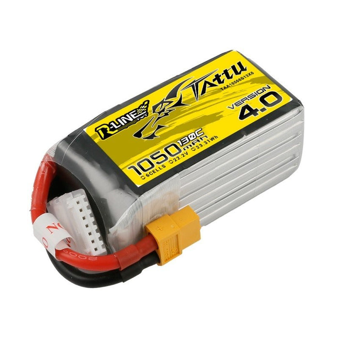 Tattu R-line Version 4.0 1050mah 22.2V 6S1P 130C Lipo Battery - XT60