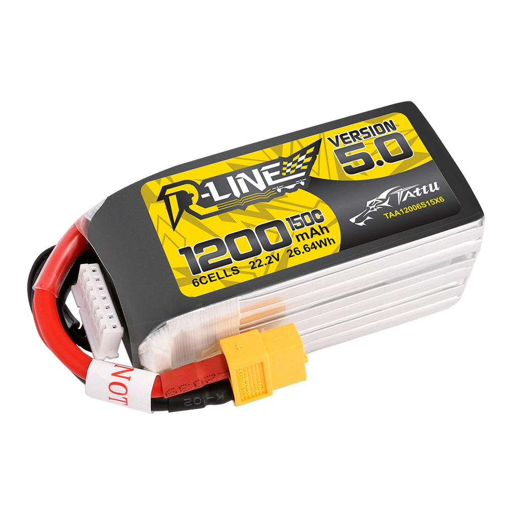 Tattu R-Line Version 5.0 1200mAh 22.2V 150C 6S1P Lipo Battery