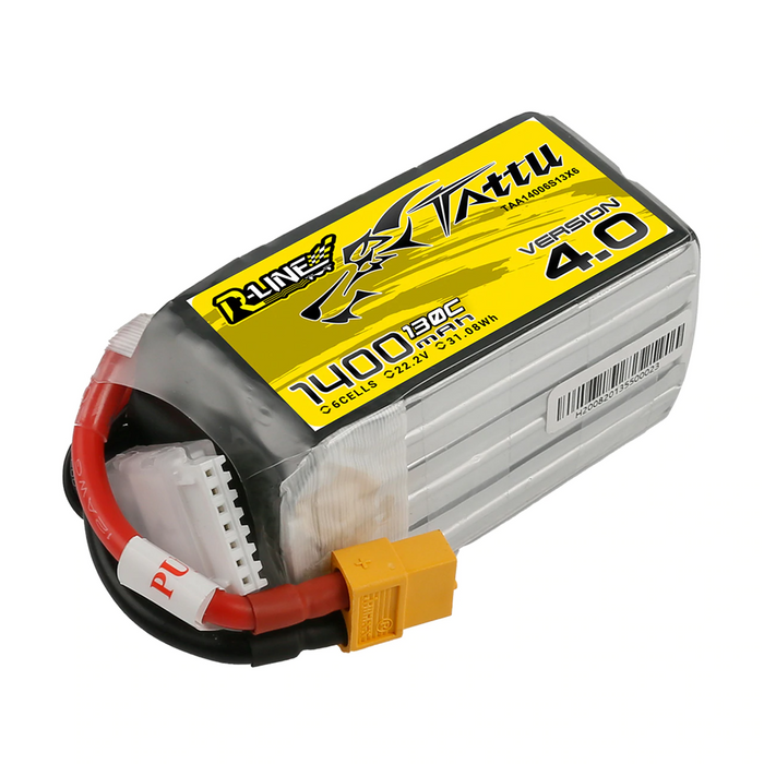 Tattu R-line Version 4.0 1400mah 22.2V 6S1P 130C Lipo Battery - XT60