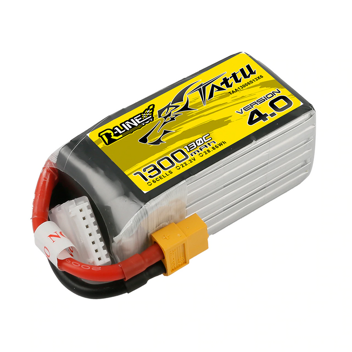 Tattu R-line Version 4.0 1300mah 22.2V 6S1P 130C Lipo Battery - XT60