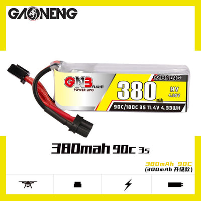 Gaoneng GNB 380mah 3S 11.4V HV 90c LiPo Battery - XT30
