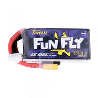 Tattu FunFly 1550mAh 100C 14.8V 4S1P lipo battery pack with XT60 Plug for Practice