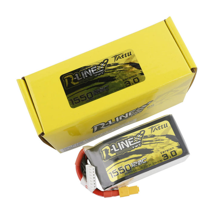 Tattu R-Line Version 3.0 1550mAh 22.2V 120C 6S1P Lipo Battery - XT60