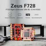 HGLRC Zeus F728 3-6S Stack with F722 Flight Controller & 28A BL_S 4in1 ESC Support I2C function - 20x20mm