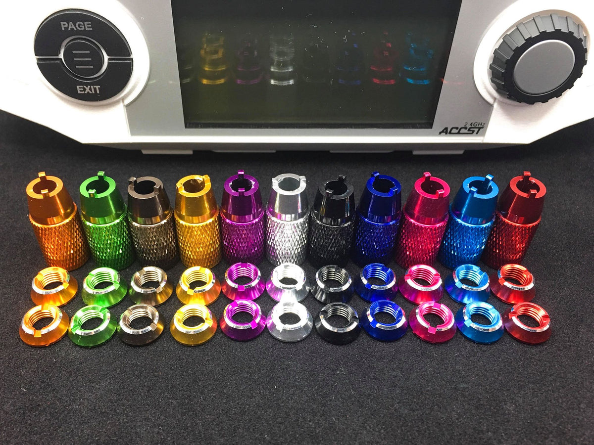 Radio Anodized Aluminum Switch Nuts (8 Pack) — Pyrodrone
