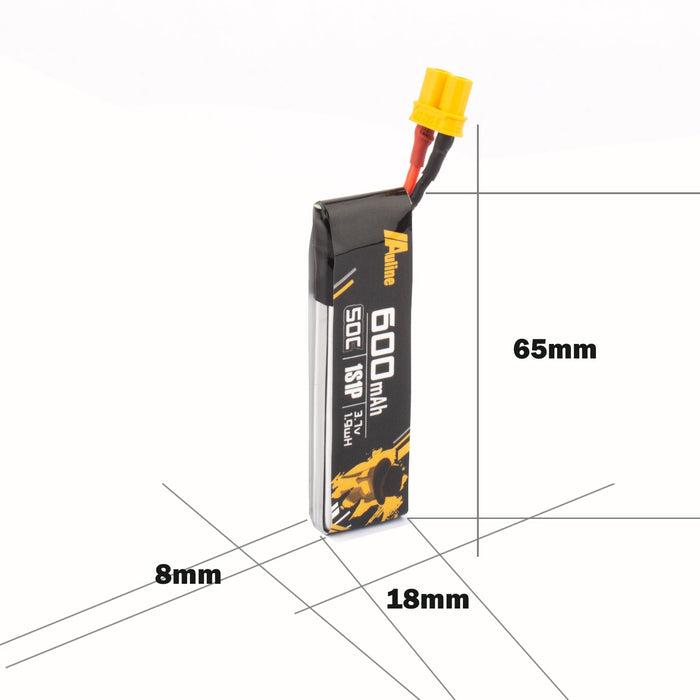 Auline 600mAh 3.7v 1S 50C LiPo Battery - XT30