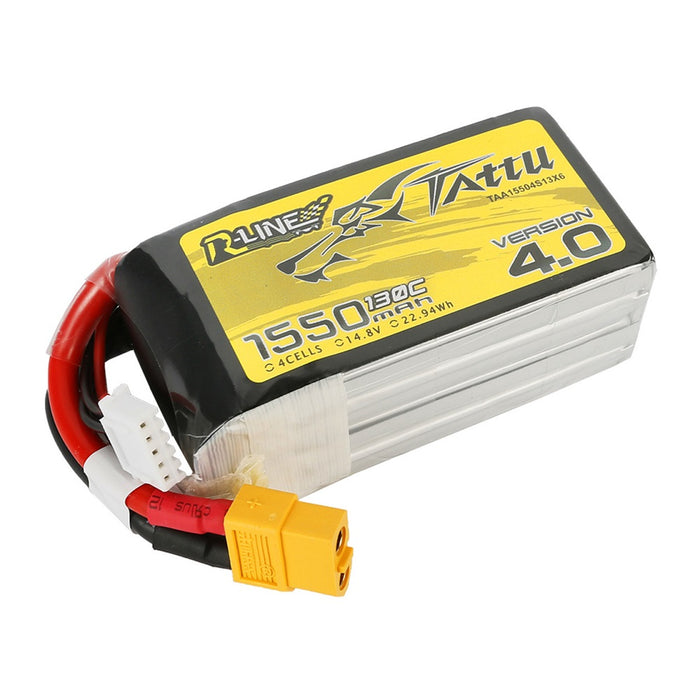 Tattu R-line Version 4.0 1550mah 14.8V 4S 130C Lipo Battery - XT60