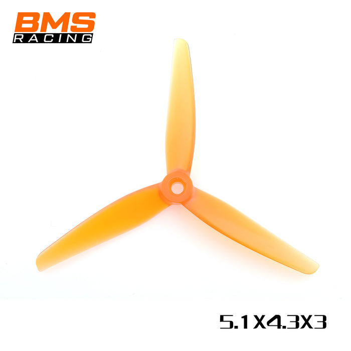 HQ Prop BMS Racing 5.1x4.3x3 Poly Carbonate Propellers (2CW+2CCW) - Choose Color