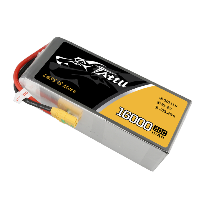 Tattu 16000mAh 30C 22.2V 6S1P Long Range/Cinelifter Lipo Battery - XT90