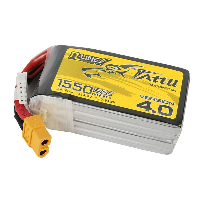 Tattu R-line Version 4.0 1550mah 14.8V 4S 130C Lipo Battery - XT60