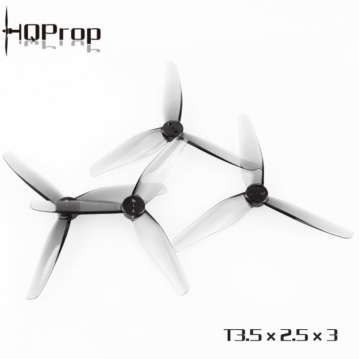 HQ Prop T3.5X2.5X3 Tri-Blade 3.5" 1.5mm T-Mount Prop Grey (2CW+2CCW) - Poly Carbonate