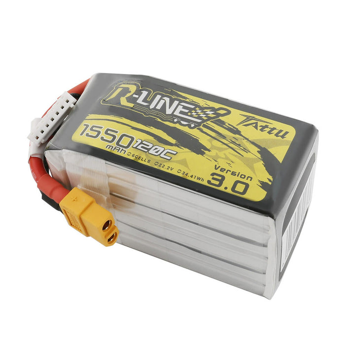 Tattu R-Line Version 3.0 1550mAh 22.2V 120C 6S1P Lipo Battery - XT60