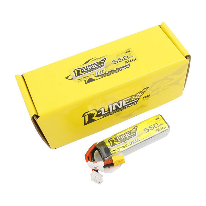 Tattu R-Line 550mAh 7.4V 95C 2S1P Lipo Battery Pack with XT30 Plug