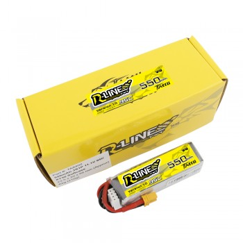 Tattu R-Line 550mAh 11.1V 95C 3S1P Lipo Battery Pack with XT30 Plug