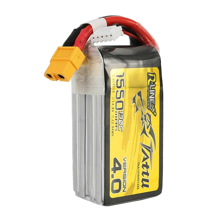 Tattu R-line Version 4.0 1550mah 14.8V 4S 130C Lipo Battery - XT60