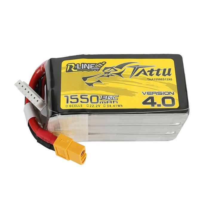 Tattu R-line Version 4.0 1550mah 22.2V 130C 6S1P Lipo Battery - XT60