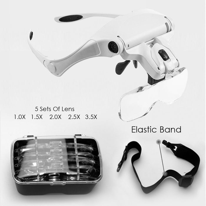 Head Mount Magnifier W/ LED & Lenses